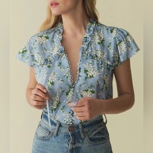 Doen OPALINE TOP -- SKY MAY BELL FLORAL